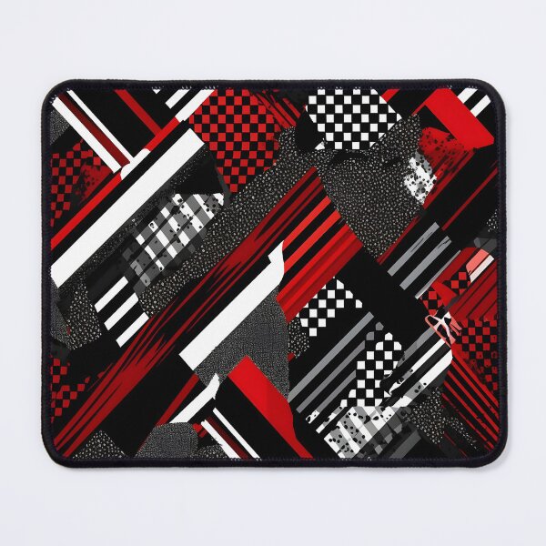 Item preview, Black, White and Red Abstract Mixed Texture Pattern designed and sold by JDesignWorkshop.
