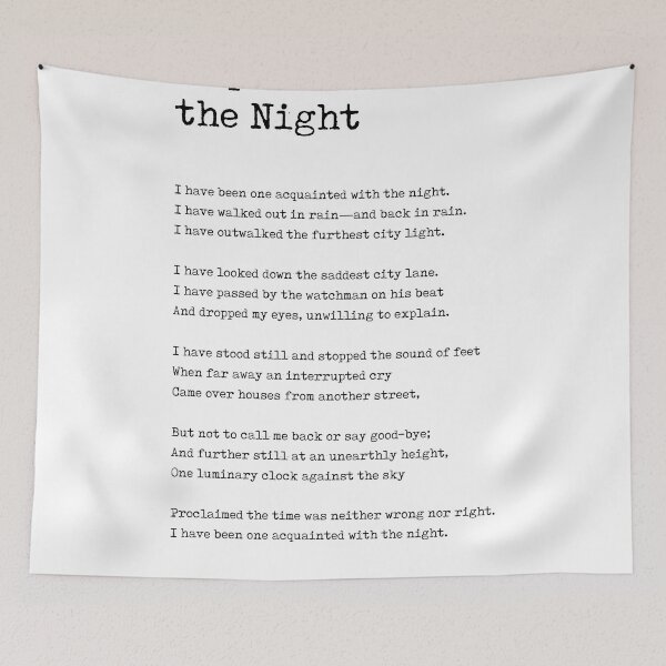 Item preview, Acquainted With The Night - Robert Frost Poem - Literature - Typewriter Print 1 designed and sold by Studio Grafiikka.