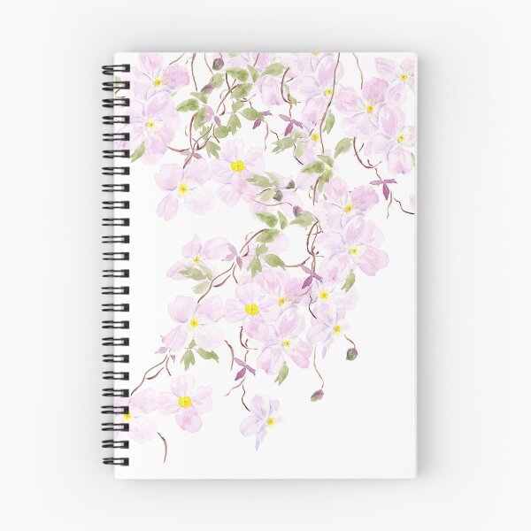 Item preview, pink clematis in bloom watercolor  designed and sold by SelenePaintings .
