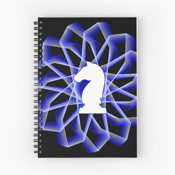 Item preview, White Chess Knight in Blue Geometric Star designed and sold by Shapes-Mania.