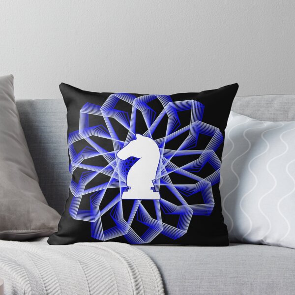 Item preview, White Chess Knight in Blue Geometric Star designed and sold by Shapes-Mania.
