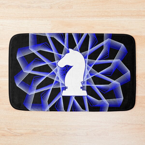 Item preview, White Chess Knight in Blue Geometric Star designed and sold by Shapes-Mania.