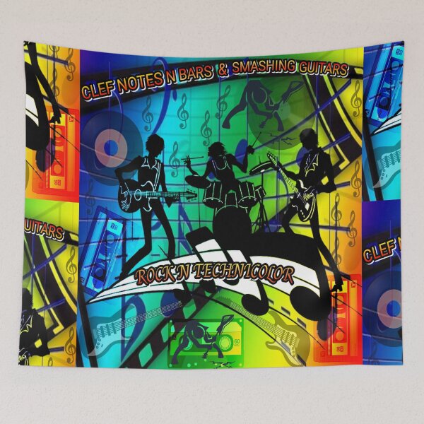 Item preview, CLEAF NOTES N BARS & SMASHING GUITARS - ROCK N TECHNICOLOR  designed and sold by RJ-LORD.