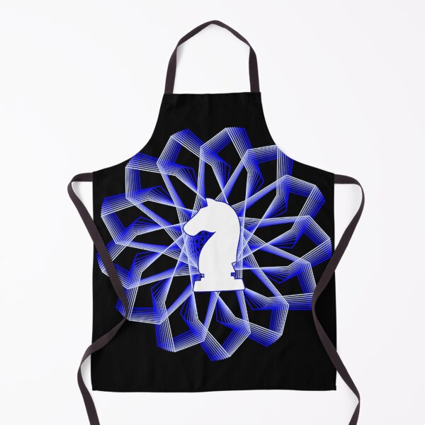 Item preview, White Chess Knight in Blue Geometric Star designed and sold by Shapes-Mania.
