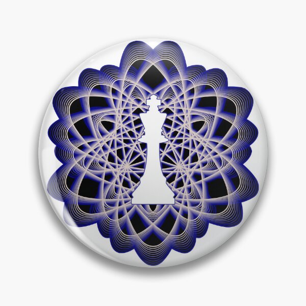Item preview, White Chess King Piece in Atomic Swaps Abstract Spiral Lines on White designed and sold by Shapes-Mania.