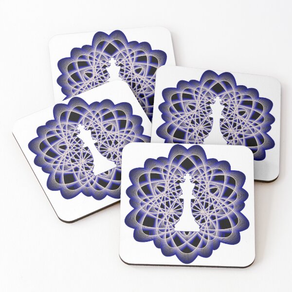 Item preview, White Chess King Piece in Atomic Swaps Abstract Spiral Lines on White designed and sold by Shapes-Mania.