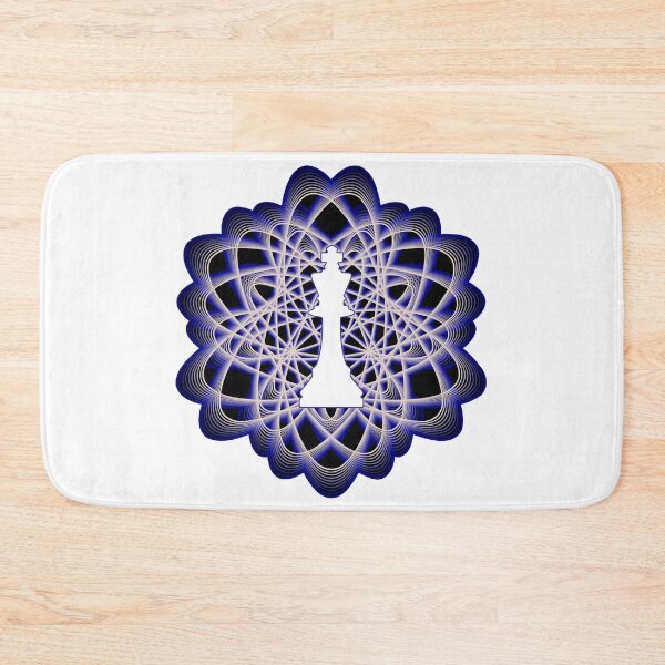 Item preview, White Chess King Piece in Atomic Swaps Abstract Spiral Lines on White designed and sold by Shapes-Mania.
