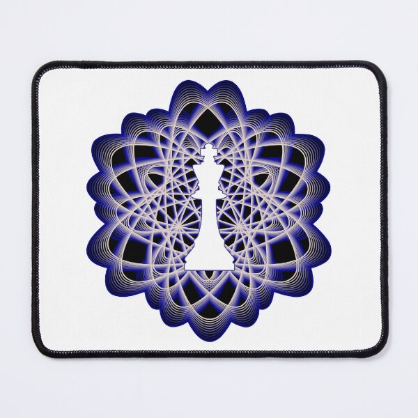 Item preview, White Chess King Piece in Atomic Swaps Abstract Spiral Lines on White designed and sold by Shapes-Mania.