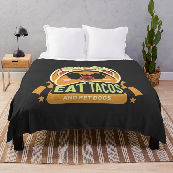 Item preview, eat tacos pet dogs designed and sold by PopPizzazz.