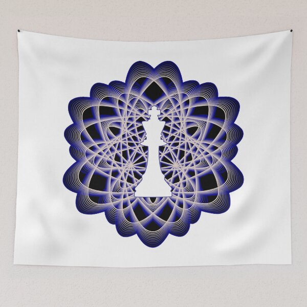 Item preview, White Chess King Piece in Atomic Swaps Abstract Spiral Lines on White designed and sold by Shapes-Mania.