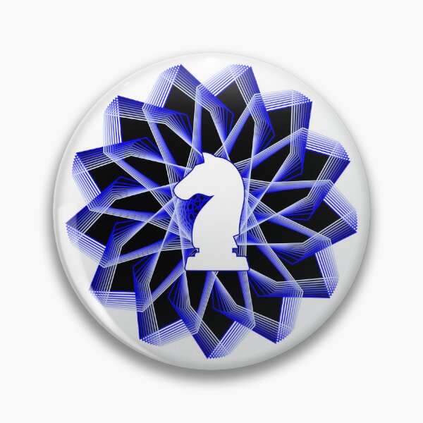 Item preview, White Chess Knight in Blue Geometric Star on White designed and sold by Shapes-Mania.