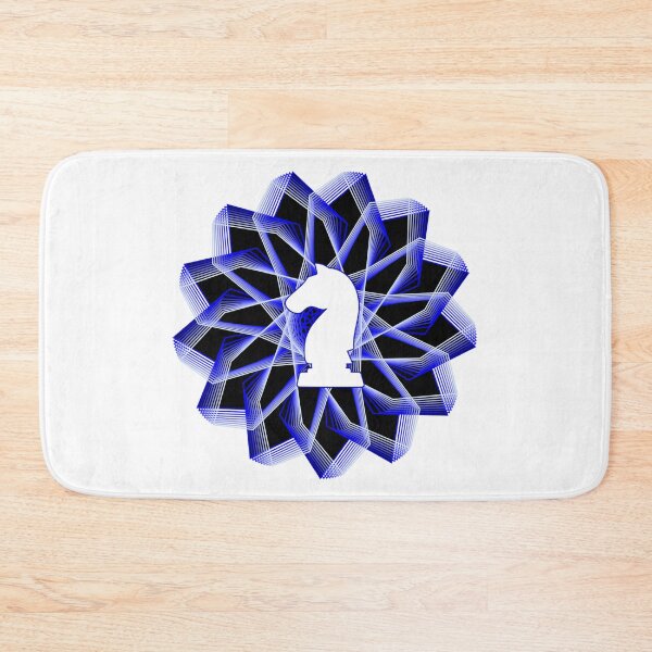 Item preview, White Chess Knight in Blue Geometric Star on White designed and sold by Shapes-Mania.