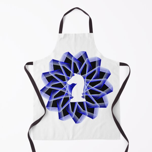 Item preview, White Chess Knight in Blue Geometric Star on White designed and sold by Shapes-Mania.