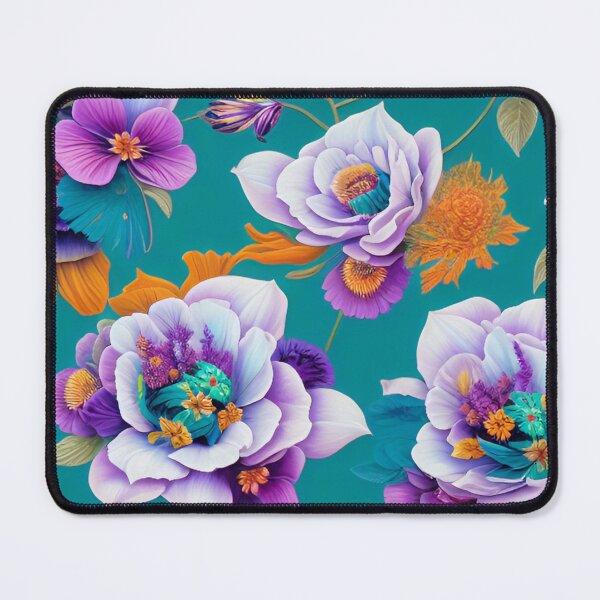 Item preview, Peonies and pansies on a teal background designed and sold by Minpadesign.