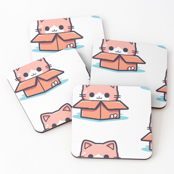 Item preview, Feline Hideaway - Charming Cat Cozily Settled in a Box Sticker designed and sold by Cute Critters Stickers.