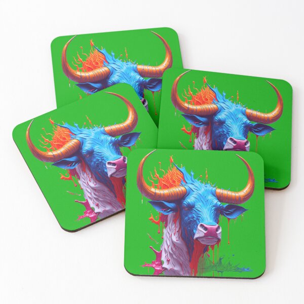 Item preview, Colorful 3D Bull Face designed and sold by artist-mac.