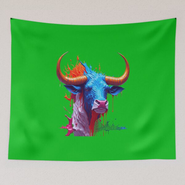 Item preview, Colorful 3D Bull Face designed and sold by artist-mac.