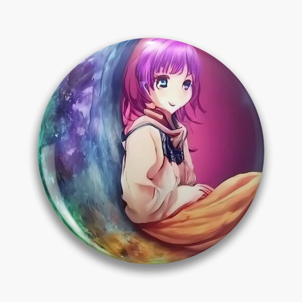 Item preview, Japanese girl resting on glowing half moon designed and sold by RicsArtistry.