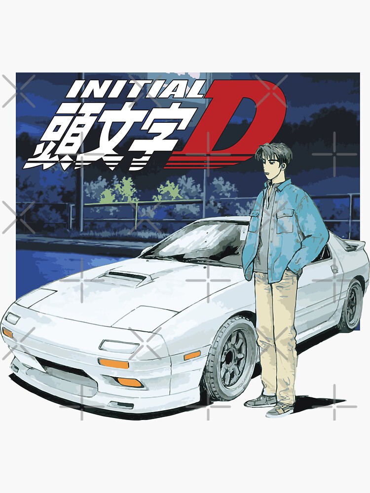 Initial D FC RX7 Stage 1 Drifting - Ryosuke Takahash RedSuns anime night |  Sticker