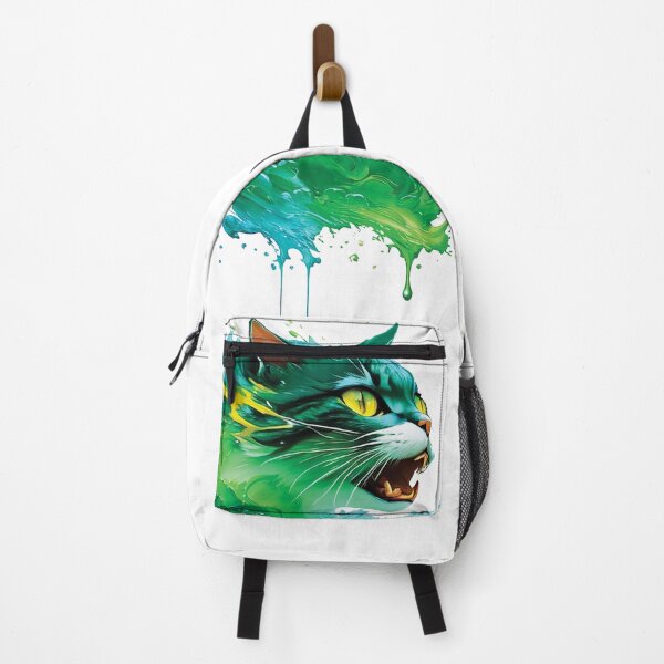 Item preview, Colorful Cat in Vibrant Green Splash Design designed and sold by Munchable Bites.