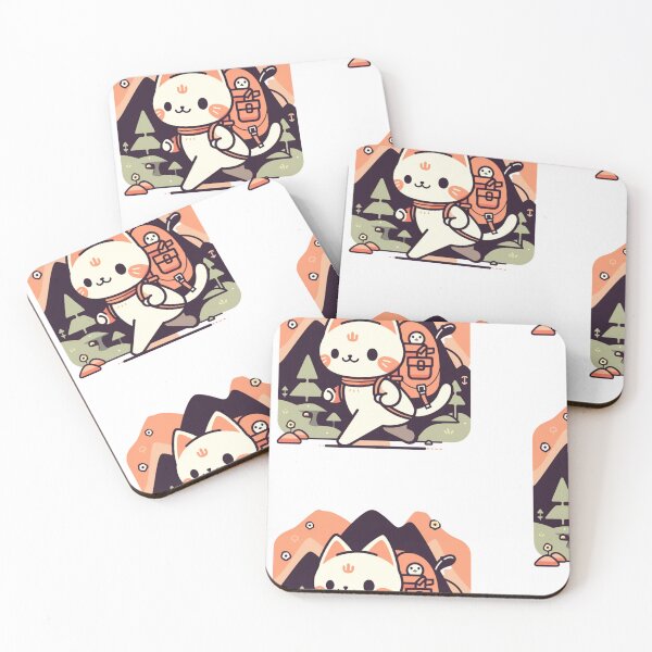 Item preview, "Trailblazing Whiskers - Enthusiastic Cat Hiking Sticker for Outdoor Enthusiasts" designed and sold by Cute Critters Stickers.