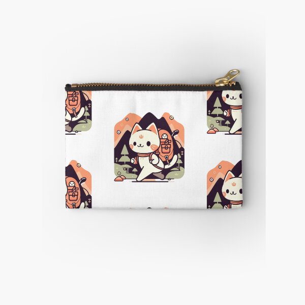 Item preview, "Trailblazing Whiskers - Enthusiastic Cat Hiking Sticker for Outdoor Enthusiasts" designed and sold by Cute Critters Stickers.
