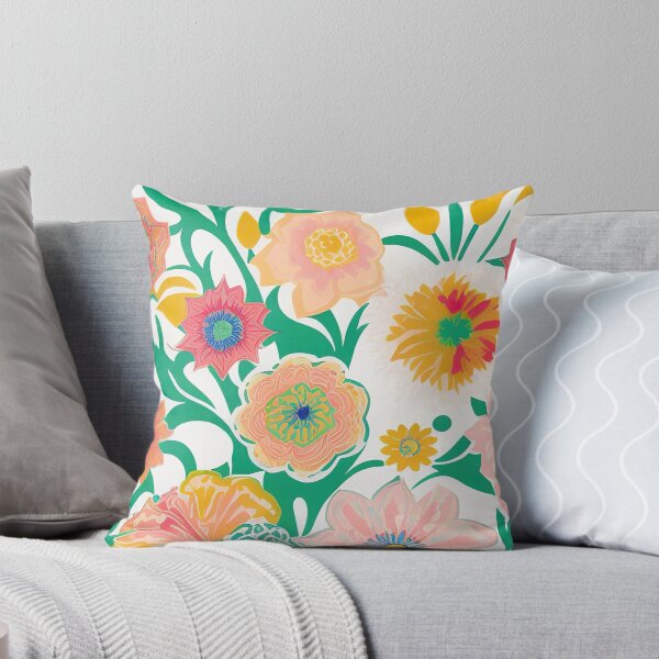 Item preview, Throw Pillow With Beautiful Floral Pattern - Hippie Home Decor designed and sold by Sowari-Pillows.