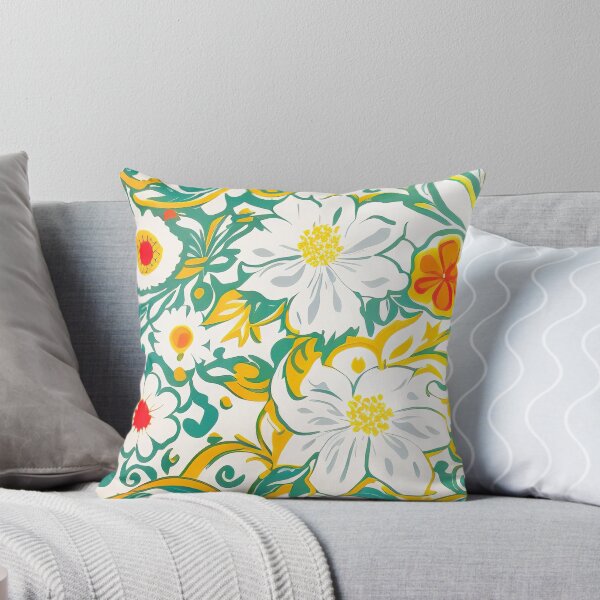 Item preview, Throw Pillow With Beautiful Floral Pattern - Hippie Home Decor designed and sold by Sowari-Pillows.