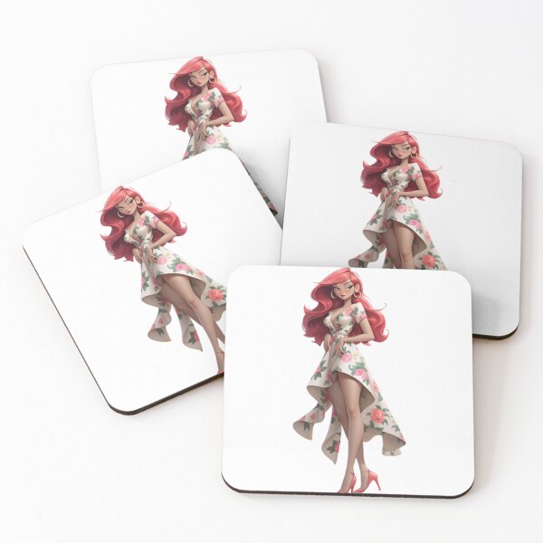 Item preview, Red-haired girl in dresses designed and sold by mooonstyle.