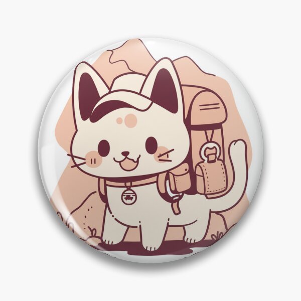 Item preview, "Trailblazing Whiskers - Enthusiastic Cat Hiking Sticker for Outdoor Enthusiasts" designed and sold by Cute Critters Stickers.