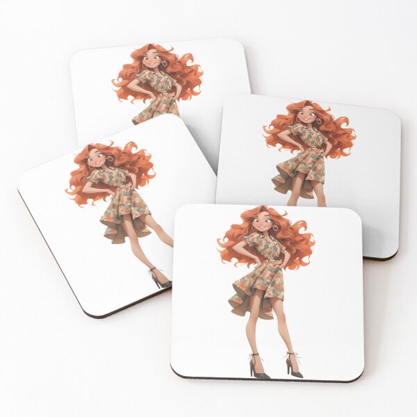 Item preview, Orange-haired girl in dresses designed and sold by mooonstyle.