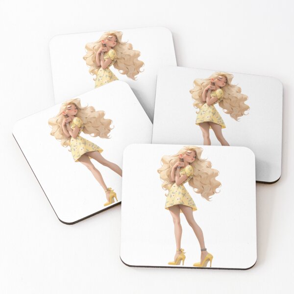 Item preview, Yellow-haired girl in dresses designed and sold by mooonstyle.
