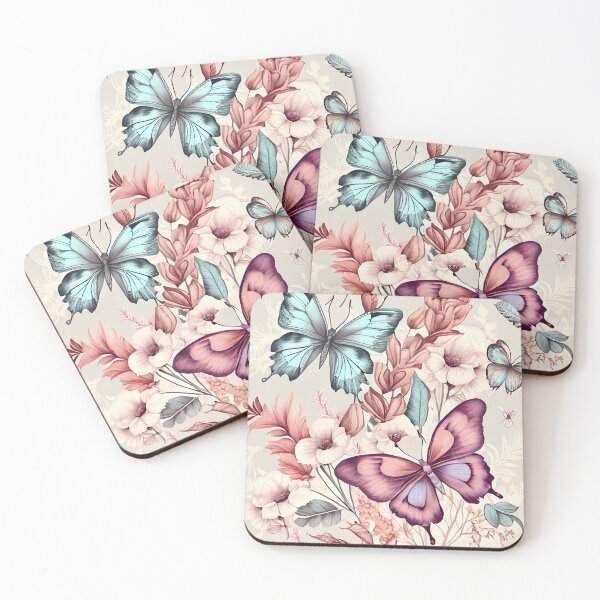 Item preview, Pattern : Butterflies and Flowers designed and sold by MTJ-Mushrooms.