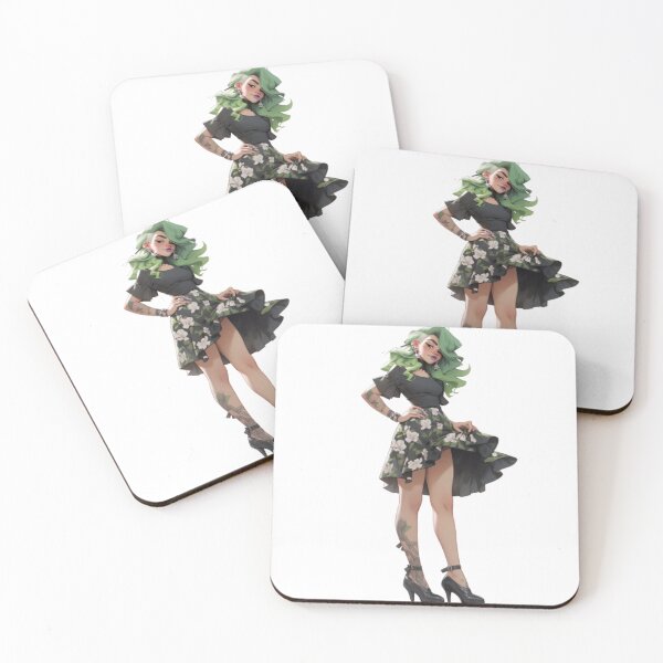 Item preview, Green-haired girl in dresses designed and sold by mooonstyle.