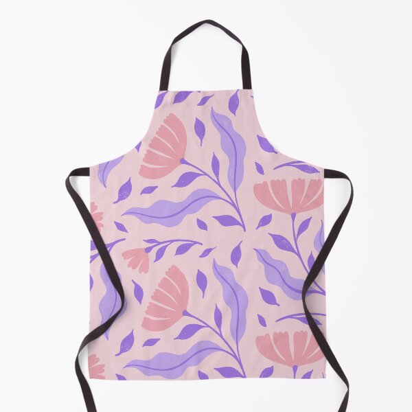 Artikelvorschau, Hand Drawn Pink Flowers With Purple Stems & Leafs Pattern entworfen und verkauft von gamboling.