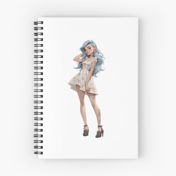 Item preview, Indigo-haired girl in dresses designed and sold by mooonstyle.
