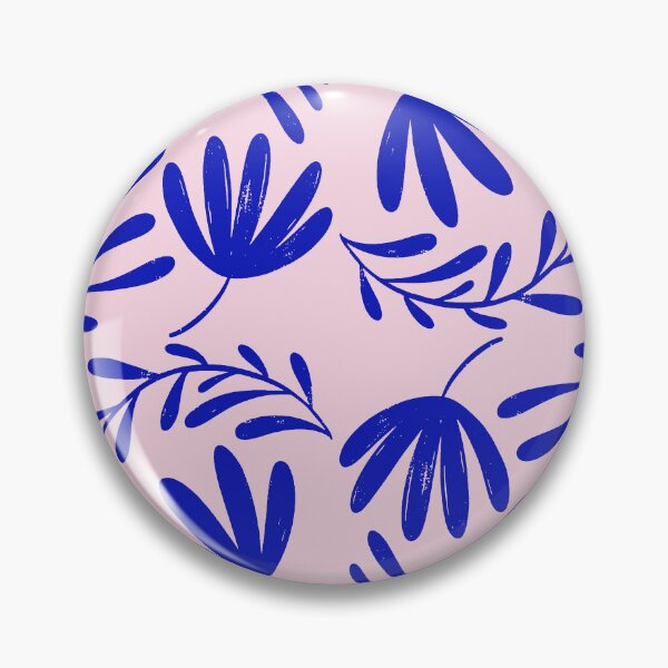 Artikelvorschau, Matisse Art Blue Flowers Pattern On Dusty Pink entworfen und verkauft von gamboling.