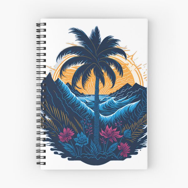 Item preview, Floral Fantasy: Majestic Palm Tree and Colourful Flowers T-Shirt Design| Seaside Beauty: Palm Tree, Waves, and Sunrise T-Shirt Graphic designed and sold by RedArtG09.