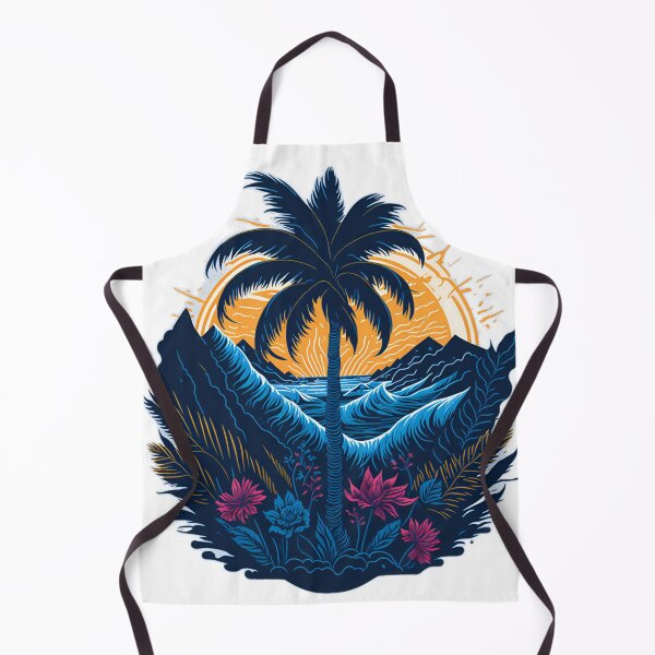 Item preview, Floral Fantasy: Majestic Palm Tree and Colourful Flowers T-Shirt Design| Seaside Beauty: Palm Tree, Waves, and Sunrise T-Shirt Graphic designed and sold by RedArtG09.