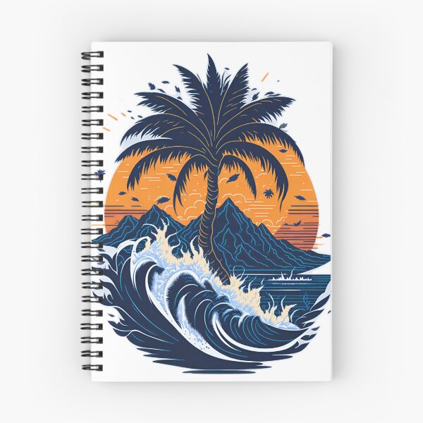Item preview, Vector Art Masterpiece: Highly Detailed Palm Tree and Mountains T-Shirt| Photorealistic Palm Tree and Sea Waves T-Shirt Design designed and sold by RedArtG09.