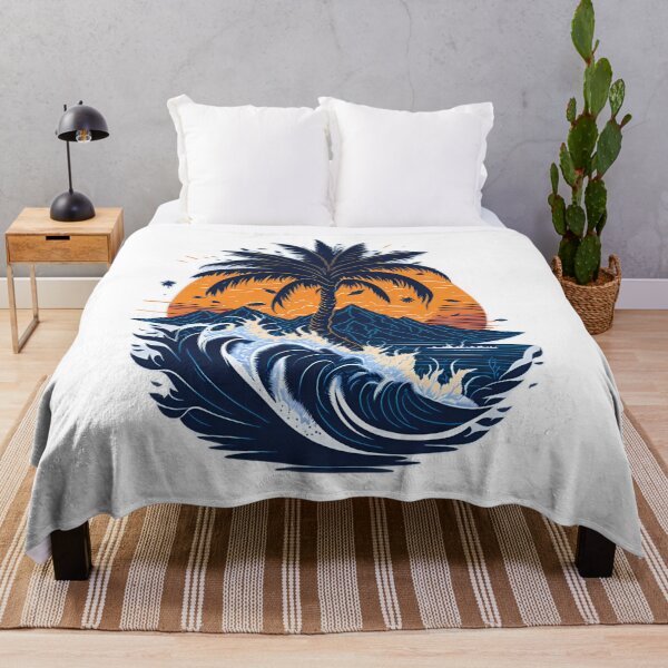 Item preview, Vector Art Masterpiece: Highly Detailed Palm Tree and Mountains T-Shirt| Photorealistic Palm Tree and Sea Waves T-Shirt Design designed and sold by RedArtG09.