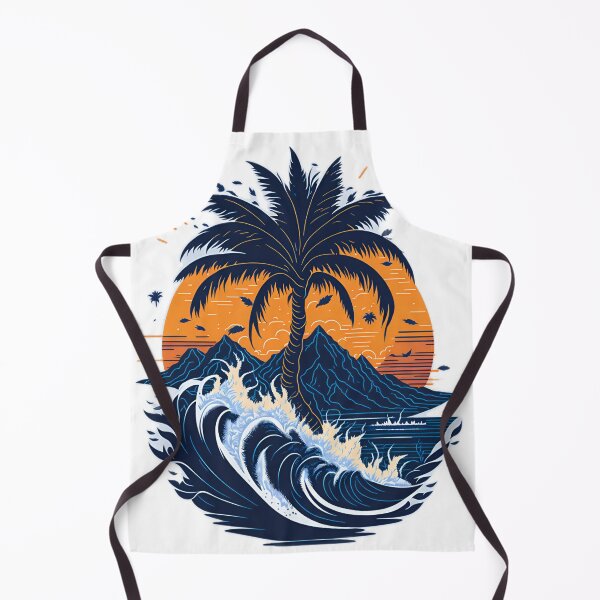 Item preview, Vector Art Masterpiece: Highly Detailed Palm Tree and Mountains T-Shirt| Photorealistic Palm Tree and Sea Waves T-Shirt Design designed and sold by RedArtG09.