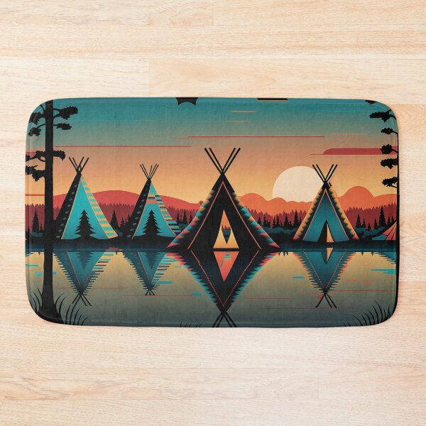 Item preview, Native American Teepee Village Moonrise designed and sold by gullettm.