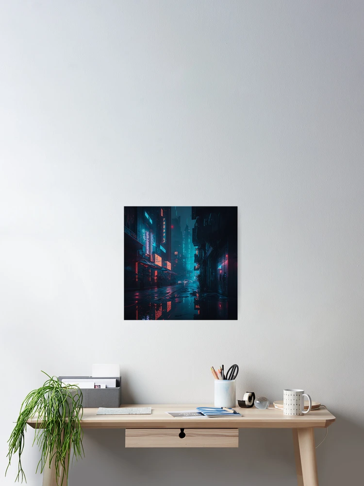 Thumbnail 2 of 3, Poster, Cyberpunk Futuristic Streets designed and sold by wirelessjava2.