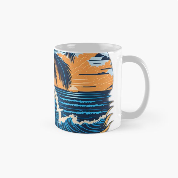 Item preview, Clipart Collection: Palm Tree, Mountains, and Sea Waves T-Shirt Design| Cinematic Front View: Majestic Palm Tree T-Shirt Graphic on White Background designed and sold by RedArtG09.