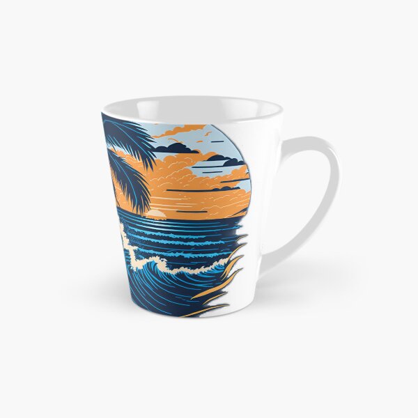 Item preview, Clipart Collection: Palm Tree, Mountains, and Sea Waves T-Shirt Design| Cinematic Front View: Majestic Palm Tree T-Shirt Graphic on White Background designed and sold by RedArtG09.