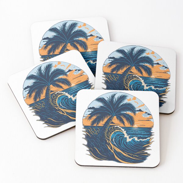 Item preview, Clipart Collection: Palm Tree, Mountains, and Sea Waves T-Shirt Design| Cinematic Front View: Majestic Palm Tree T-Shirt Graphic on White Background designed and sold by RedArtG09.