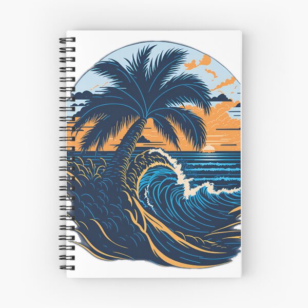 Item preview, Clipart Collection: Palm Tree, Mountains, and Sea Waves T-Shirt Design| Cinematic Front View: Majestic Palm Tree T-Shirt Graphic on White Background designed and sold by RedArtG09.