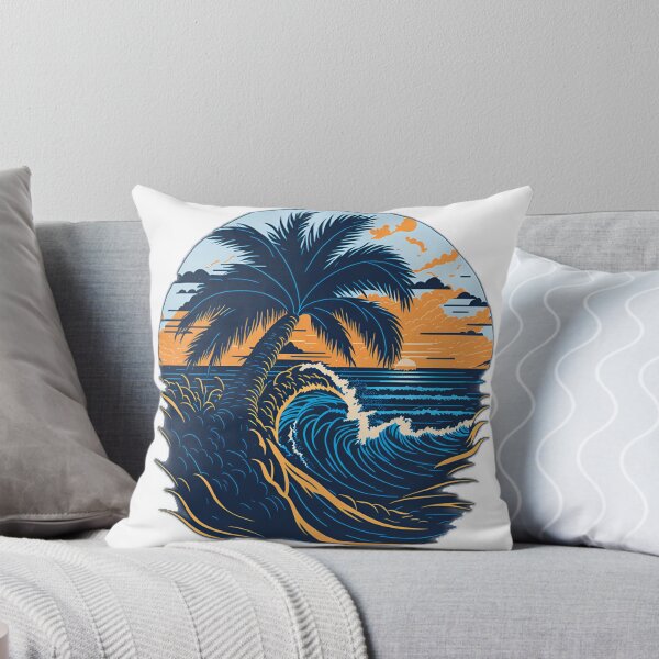 Item preview, Clipart Collection: Palm Tree, Mountains, and Sea Waves T-Shirt Design| Cinematic Front View: Majestic Palm Tree T-Shirt Graphic on White Background designed and sold by RedArtG09.