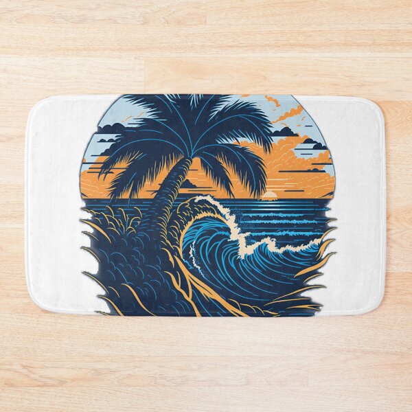 Item preview, Clipart Collection: Palm Tree, Mountains, and Sea Waves T-Shirt Design| Cinematic Front View: Majestic Palm Tree T-Shirt Graphic on White Background designed and sold by RedArtG09.